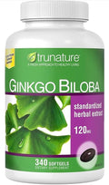 Vitamin Supplement Ginkgo Biloba 120mg Standardized Herbal Extract 340 Softgels