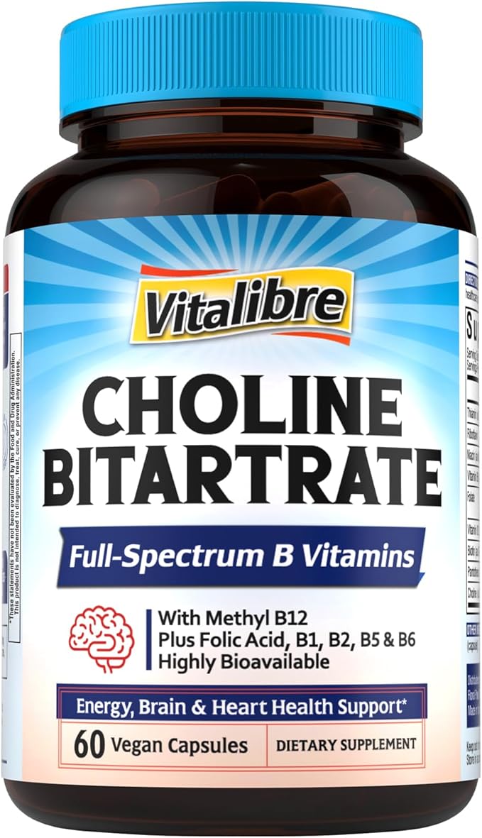 Multi Collagen Peptides Powder and Choline Bitartrate Supplements