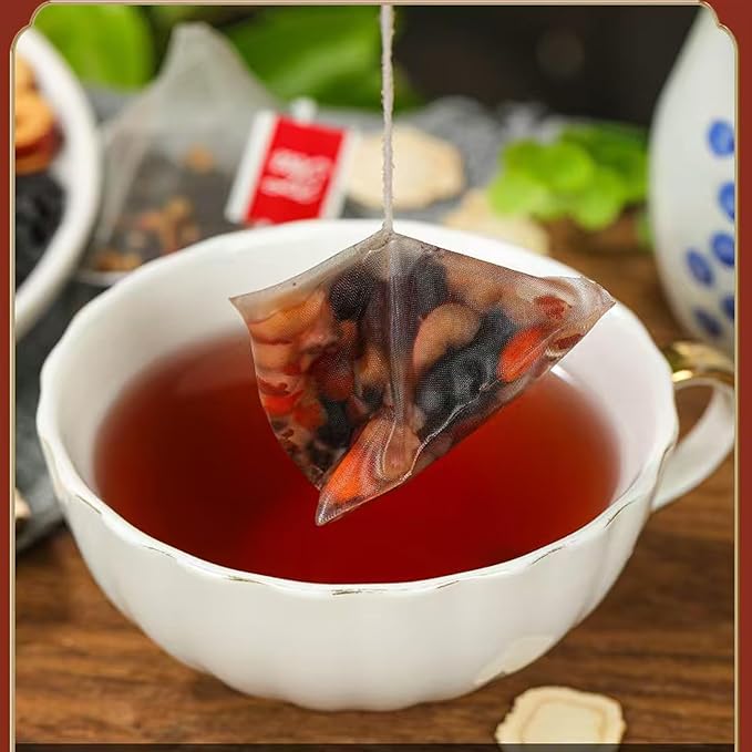 Ginseng Five Treasure Tea Kidney Tea Formula Ginseng Six Treasure Natural Detox for Men &amp Women Organic Chinese Herbal Tea 6 Precious Ingredients Formula (2 Bags 50 Pcs)
