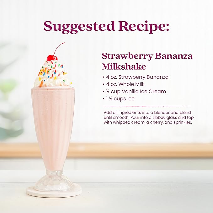 Smartfruit Strawberry Bananza + Oat Fiber – 100% Real Fruit Purée with Strawberries &amp Banana – Great for Smoothies Juice Yogurt Cocktails Teas &amp More – High in Vitamin C – 48oz