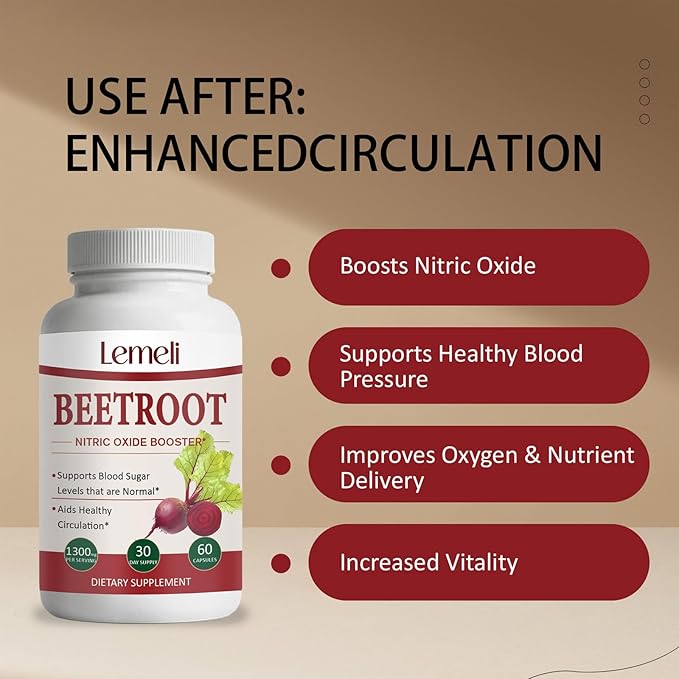 Morvyn Lemeli Beetroot 1300mgPure Non-GMO &amp Gluten Free Beet Root Supplement- 60 Capsules
