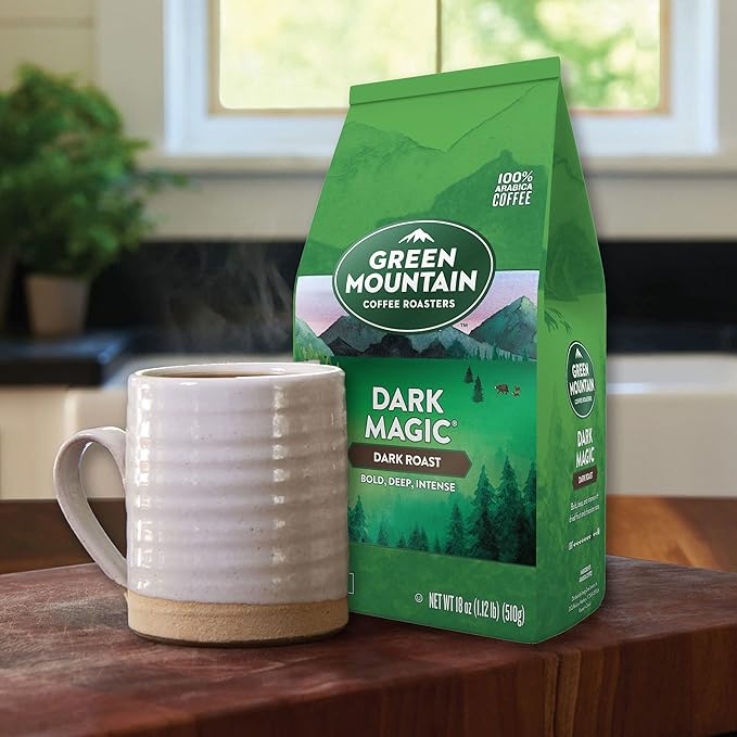 Green Mountain Coffee Roasters Dark Magic Whole Bean Coffee Bagged 18 oz (Pack of 2)