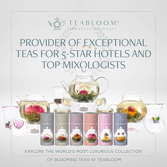Teabloom Lemon Mint Chamomile Pyramid Tea Presentation Box 12 Herbal Tea Blends Whole-Leaf Pyramid Tea Sachets
