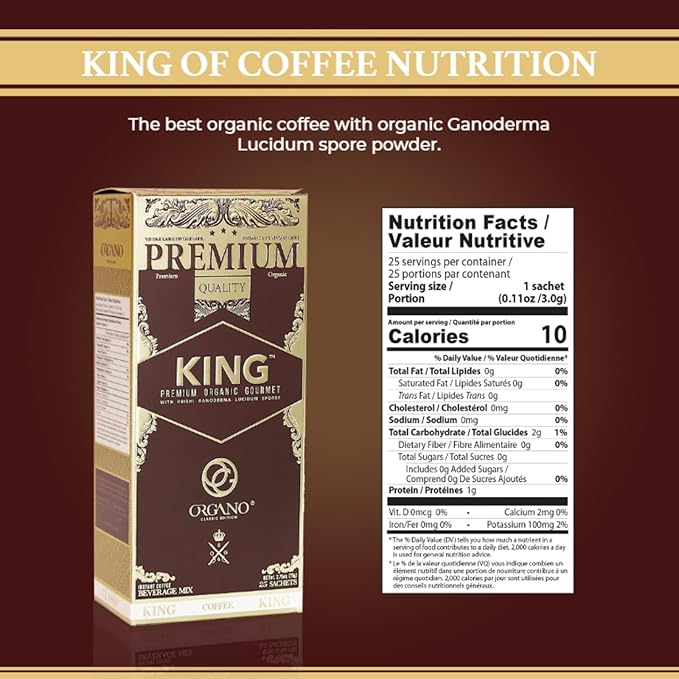 ORGANO King of Coffee 100% Certified Ganoderma Lucidum (25 Sachets)