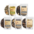 Loose Leaf Tea Sampler – 5 Caffeinated Blends Including Creme Brulee Earl Grey Peach Oolong Citrus Mint Pecan and Floral Black – 75 to 100 Cups – Handcrafted in USA – Plum Deluxe