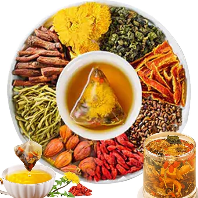 Dandelion Goji Berry Tea Kidney &amp Liver Detox Tea Dandelion Wolfberry Chinese Chrysanthemunn Cassia Seed Tea Bags with Eight Herbal Ingredients (2Box/30 Bags)