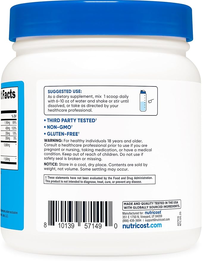 Nutricost Keto BHB Exogenous Ketones 4-in-1 (30 Servings) 12g Beta-Hydroxybutyrate (BHB) Per Serving (Unflavored) - Ketone Salts