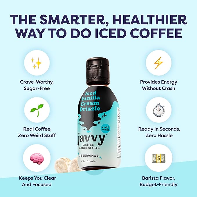 Coffee Concentrate - Limited Release Flavors - Cold Brew Coffee Perfect for Hot or Iced Instant Coffees Hot Drinks Cold Brew Concentrate 35 Servings - Iced Vanilla Cream Drizzle