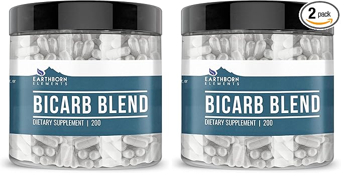 Earthborn Elements Bicarb Blend 200 Capsules Pure &amp Undiluted No Additives (Pack of 2)