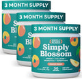 Simply Blossom Nutrition Daily Greens &amp Superfood Powder + Collagen + Probiotics for Women's Digestive Health &amp Bloating Relief. Help Your Health Bloom - 3 Month Supply- Peach Rings