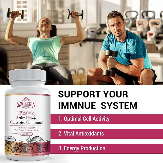 1500mg Liposomal Active Hexose Correlated Supplement240 Soft Gels Beta-Glucans with Natural Mushroom Extract Immune System Liver Function Maintain T-Cell &amp Killer Cell Activity
