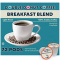 Double Donut Coffee Breakfast Blend Coffee Pods Light Roast Coffee in Recyclable Single-Serve Pods for Keurig K Cups Brewer Machines 72 Count Bulk Pack original version