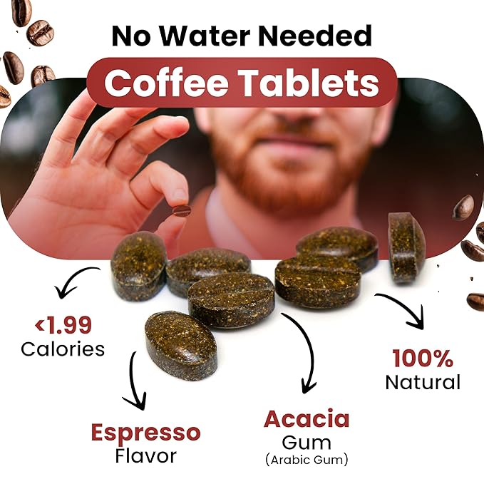 PriFa Pocket Coffee Espresso To Go - Unsweetened Real Coffee Absorbable Lozenge Coffee Candy - Natural Sugar Free Instant Energy Pouches Caffeine Mints for Keto (Espresso 4 Tins)