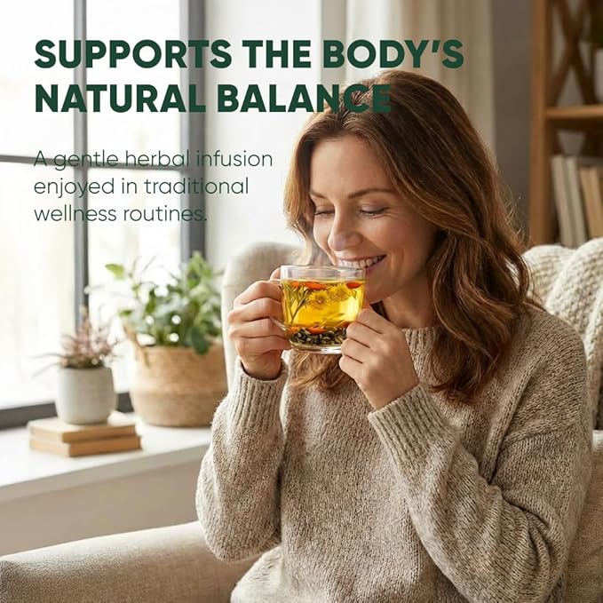 Liver &amp Kidney Detox Tea Natural Herbal Blend with Dandelion Root Goji Berry Cassia Seed Orange Peel &amp Chrysanthemum Refreshing Daily Wellness Tea – 12 Servings