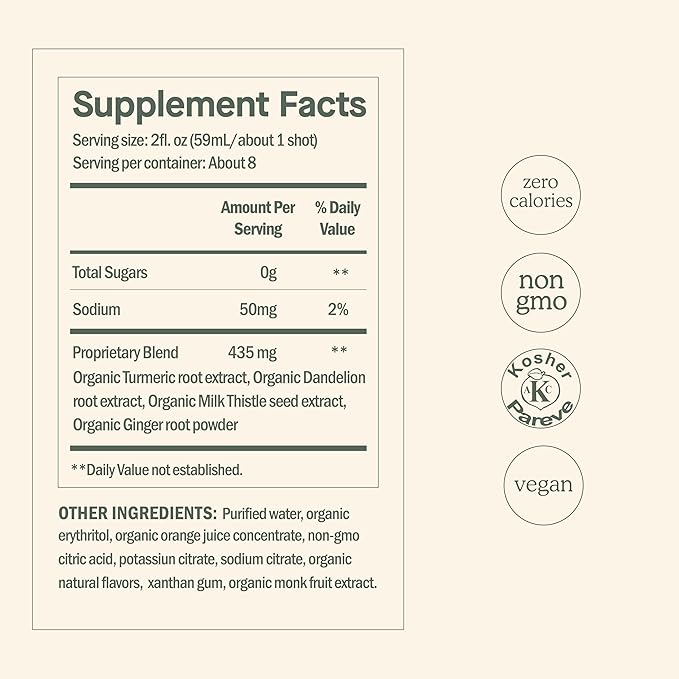 Dose for Your Liver Cleanse Detox &amp Repair Made with Organic Milk Thistle Supplement with Turmeric Dandelion Ginger and Orange Supports Healthy Liver Function16oz Bottle 6 Pack (6 Week Supp