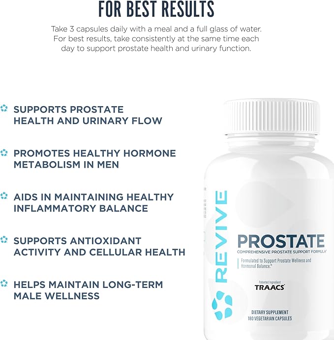 Revive MD Prostate Supplements for Men – Maintain Healthy Prostate-Specific Antigen (PSA) &amp Estrogen Levels and Urinary Flow – with Saw Palmetto &amp Beta Sitosterol for Prostate Health (60 Servi