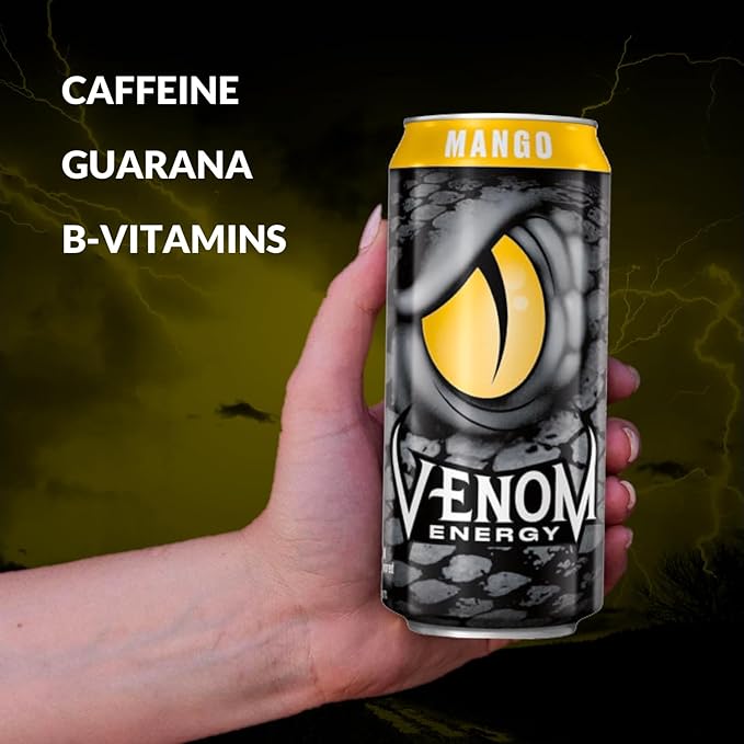 Venom Energy Drink Mango 0 Fat 160mg Caffeine 16 Fl Oz (Pack of 12) By LastFuel.