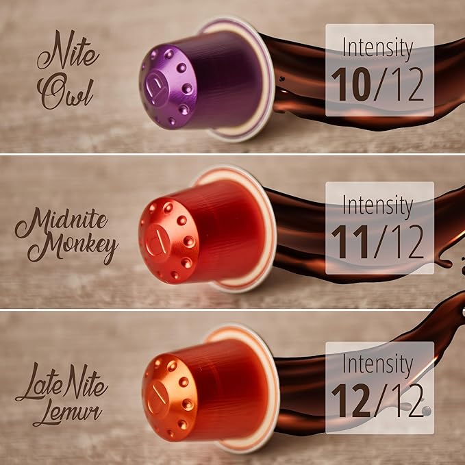 120 ct Espresso Intenso Variety Pack | Compatible with Nespresso Original Machines | Aluminum Coffee Pods | Intensity 10 11 12 | Like Dharkan Kazaar Palermo Italiano Capsules
