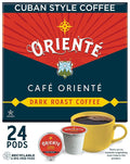 Oriente Dark Roast Coffee Pods 24 ct Cuban Inspired Coffee in Single Serve Pods - 100% Arabica Coffee Compatible with Keurig K Cups Maker