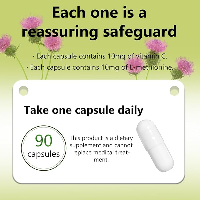 Milk Thistle Extract 80% Silymarin Capsules 300mg Milk Thistle Liver Detox &amp Digestive Support Supplement Antioxidant for Liver Cleanse 90 Capsules