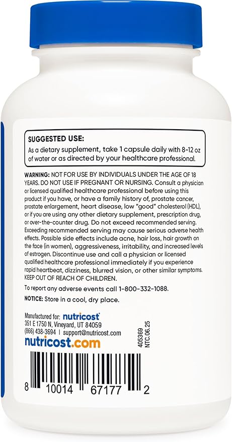 Nutricost DHEA 100mg 240 Capsules - Gluten Free Soy Free Non-GMO Supplement