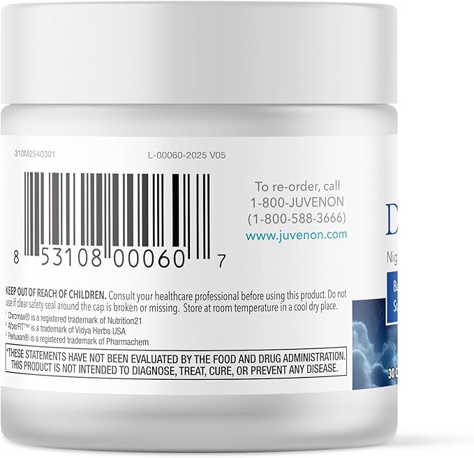 Juvenon Dream Away The Fat® – Nighttime Support with Melatonin Grains of Paradise &amp Chromium – Relaxation &amp Metabolism Support While You Rest – 30 Capsules (15 Servings)