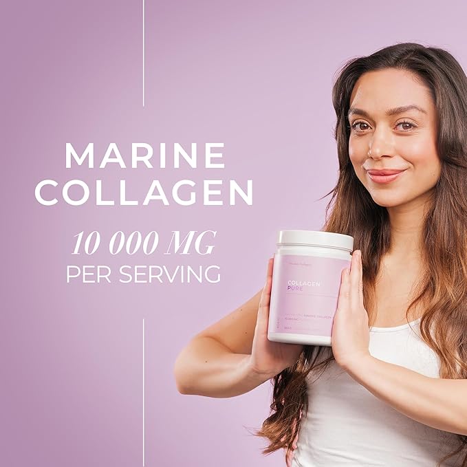 Swedish Collagen - Hydrolyzed Marine Collagen 10000 mg Powder Supplement - Pack of 300 g 30 Day Supply | Pure Peptide for Healthy Hair Skin Nails &amp Joints I 100% Natural &amp Gluten Free | Su