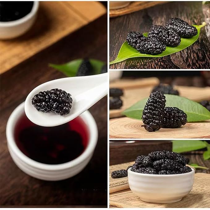 Dried Black Mulberries 14.1oz Black Mulberry Tea Sweet Delicious Dried Fruit Snacks