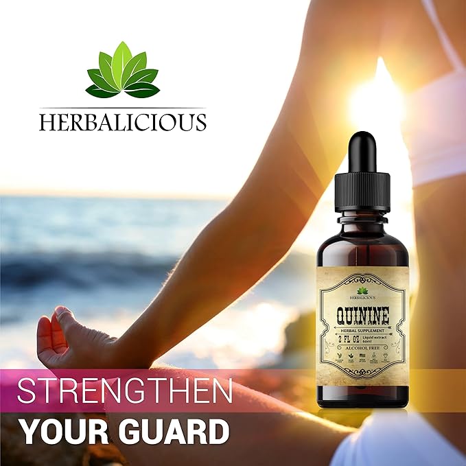 Quinine Liquid Extract 2oz – Restless Legs Syndrome Relief &amp Leg Cramps PM Nighttime Cramp Relief – All-Natural Cinchona Officinalis Bark Tincture for Cramp Defense Digestive Health &amp Immune