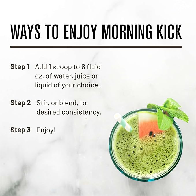 ROUNDHOUSE PROVISION Morning Kick Powder Supplement for Healthy Digestion Energy Levels and Overall Wellness 30 Servings (9.1 Ounce (Pack of 1) Watermelon Mint)