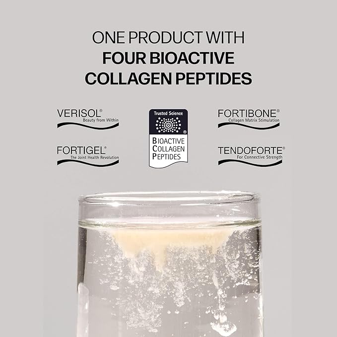 Sparkle Wellness Advanced 4 in 1 Boost | Clinically Tested Multi Collagen Powder with VERISOL FORTIBONE FORTIGEL TENDORFORTE | Skin Hair Bone Joint Health | No Flavor