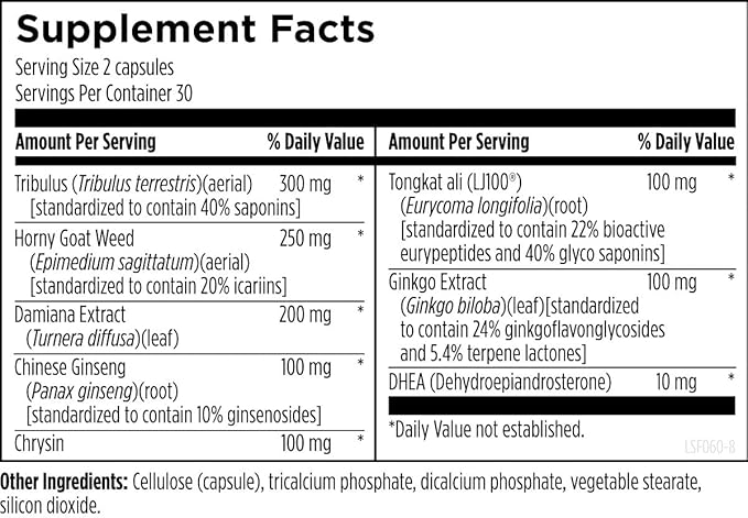 Designs for Health LibidoStim-F - Formula for Women with Tribulus DHEA + Ginkgo Biloba - Non-GMO + Soy Free Female Health Support Supplement (60 Capsules)