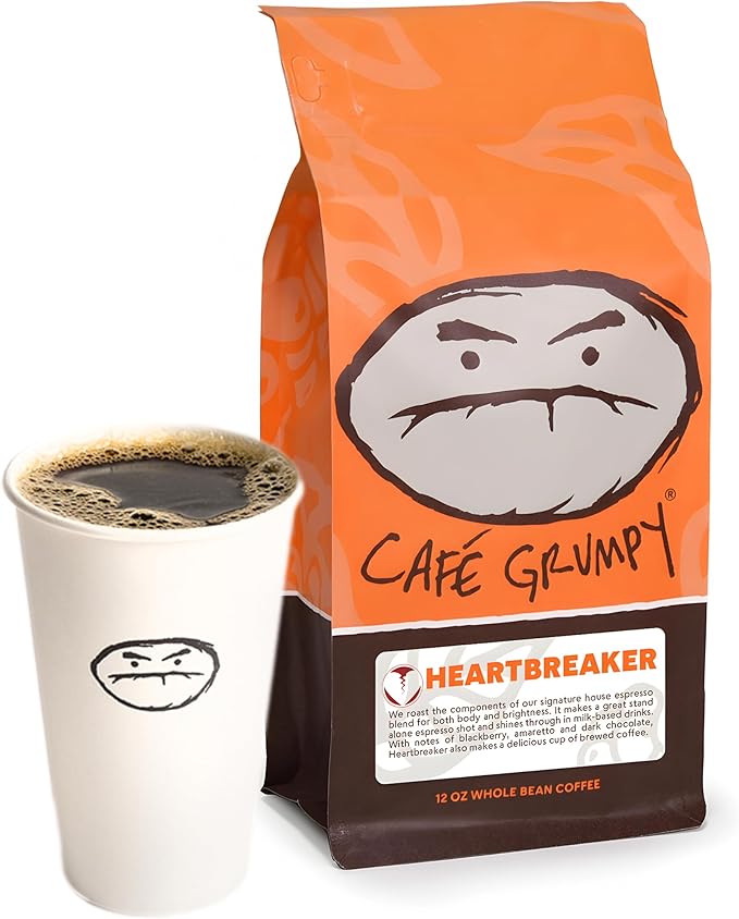 Café Grumpy Coffee - Heartbreaker Blend 12oz Bag Medium Roast Drip French Press Pour Over Cold Brew (Medium Grind (Filter/Drip))
