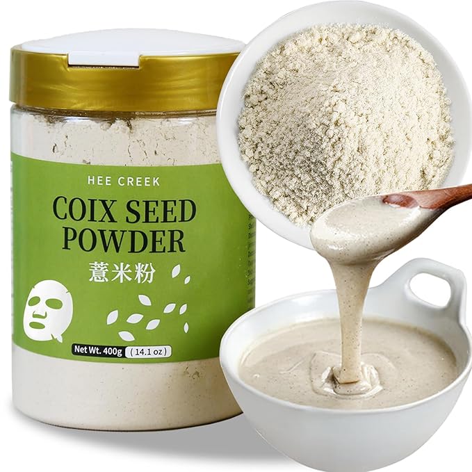 100% Pure Coix Seed Powder 400g/14.1oz Job's Tears Powder Pure Natural 200 Mesh Ultra-fine for Tea &amp Soup No Additives Vegan Caffeine Free 薏米粉 薏仁粉