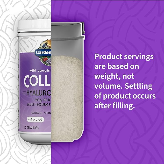 Garden of Life Marine &amp Grass-Fed Collagen Peptides Powder Supplement (Type I III) with Probiotics BCAAs &amp Hyaluronic Acid for Radiant Hair Skin &amp Nails – Unflavored 20g per serving 1