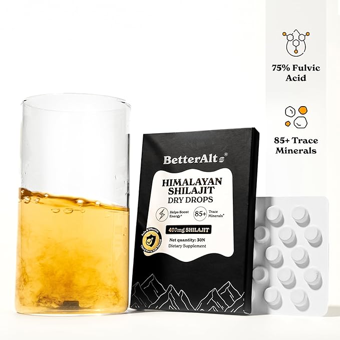 Better Alt Shilajit Dry Drops | Himalayan Superfood | Lab-Tested for Purity | Helps Improve Energy Stamina | 1-Month Dietary Supplement