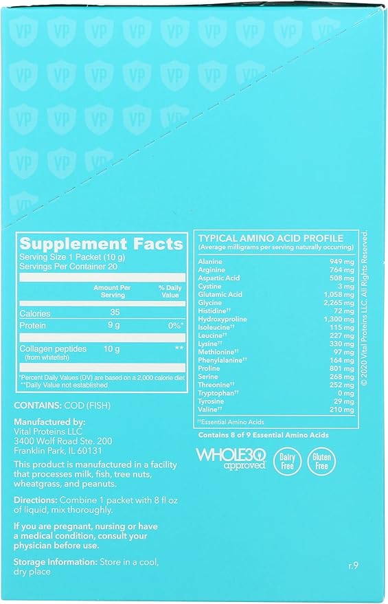 Vital Proteins Marine Collagen Stick Unflavored 10 Gm 0.35 Ounce (Pack of 20)