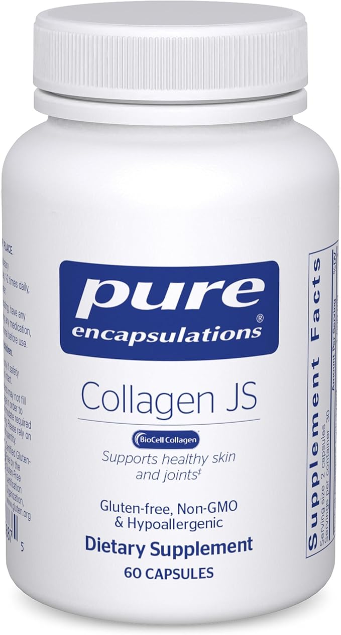 Pure Encapsulations Collagen JS - Skin &amp Joint Health* - 1000 mg Hydrolyzed Biocell Collagen - Gluten Free &amp Non-GMO - 60 Capsules
