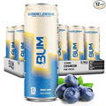 BUM Sugar-Free Energy Drink Blueberry Lemonade - Lightly Carbonated &amp No Artificial Colors Natural Caffeine &amp Citicoline for Energy &amp Focus Brain Boost &amp Workout Sports Beverage - 1