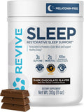 Revive MD Melatonin-Free Sleep Support Supplement for Adults Dark Chocolate - Natural Sleep Aid Supplements with Magnesium (Glycinate) Inositol &amp L-Theanine for Deep Relaxation (30 Servings)