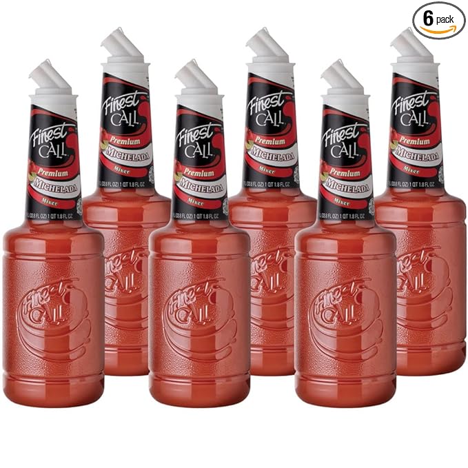 Finest Call Premium Michelada Drink Mix 1 Liter Bottle (33.8 Fl Oz) Pack of 6