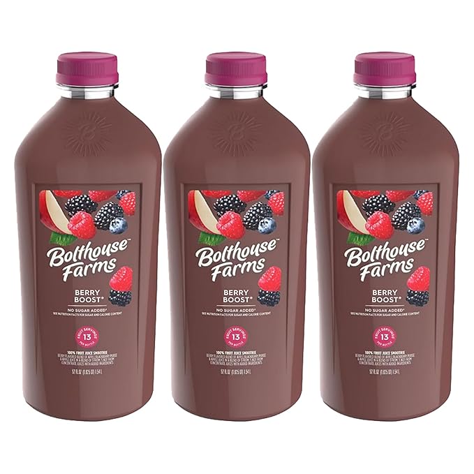Bolt house Farm Berry Boost 100% Fruit Juice Smoothie | 52 oz (Pack of 3)
