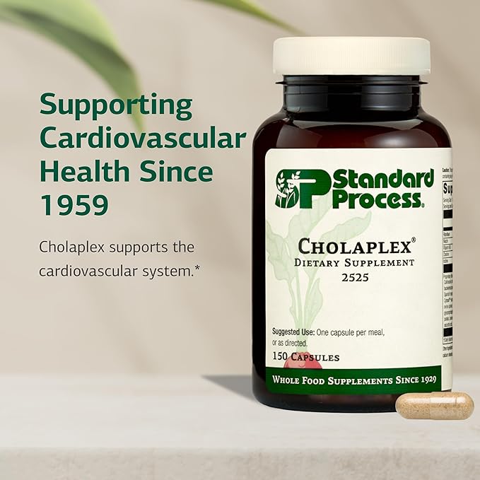 Standard Process Cholaplex - Supplement to Support Heart Health - Supports Healthy Blood Flow &amp Vascular System - Dietary Supplement to Support Liver Function - 150 Capsules