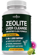 NEW AGE Liver Cleanse &amp Repair - Help Support Gut Health and Energy - Zeolite for Adults with Noni Glutathione NAC Chlorella Spirulina ALA Cilantro Milk Thistle &amp Shilajit - 60 Count