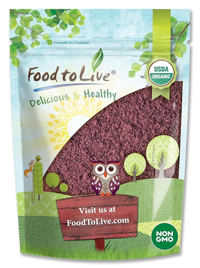 Food to Live Organic Mulberry Juice Powder 1 Pound – Non-GMO Made from Raw Dried Berries Unsulfured Vegan Bulk Great for Baking Juices Smoothies Yogurts Contains Maltodextrin No Sulphites