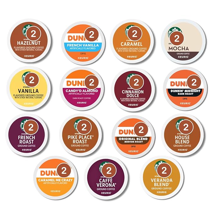 Coffee Pods Variety Pack – 30 Count K-Cups Sampler with 15 Flavors – Top Brands of Dark Medium Light &amp Flavored Roast – Compatible with Keurig – Great Coffee Gift Box