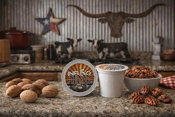 InfuSio Texas Pecan Coffee pods Single Serve Coffee Pods for Keurig K Cups Brewers - Premium Roasted 96 count