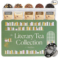 Literary Tea Collection Assorted Tea Gift Set - Hand-Crafted Loose Leaf Teas Presentation Gift Box with Loose Leaf Steeper Included - Mixed Caffeine - 5 Unique and Flavorful Teas 75+ Cups