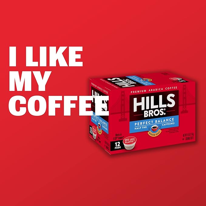 Hills Bros Single Serve Coffee Pods House Blend Dark Roast 12 Count-Keurig Compatible Roasted Arabica Coffee Bold Smooth Flavor