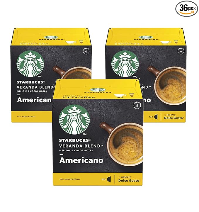 Nescafe Dolce Gusto Starbucks Americano Veranda Blend x 3 Boxes (36 Capsules) 36 Drinks